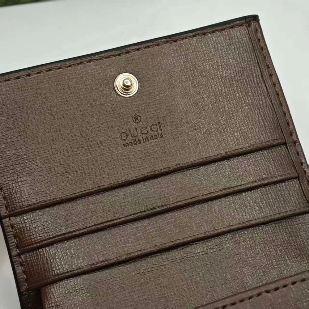 Gucci Gray and Brown Wallet with Red Stripe - Picture 7 of 8